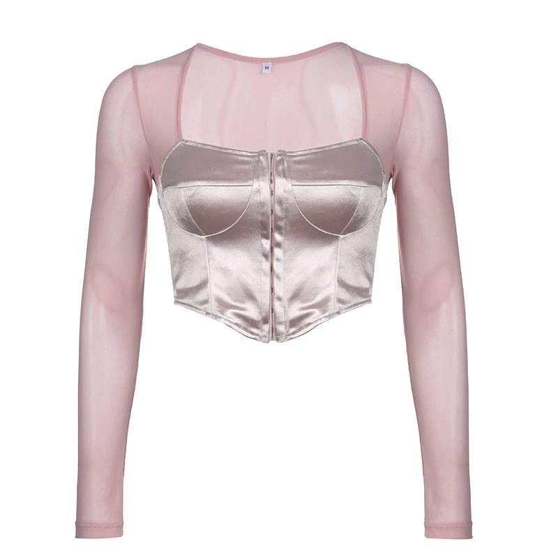 Long Sleeve Satin Bustier 19 Long Sleeve Satin Bustier - Image 17