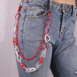 Lovecore Belt Chain -Clothing Discount Store lovecore belt chain belts chain chains heart hearts kawaii 287