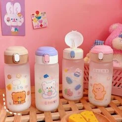 Lucky Bear Water Bottle 17 Lucky Bear Water Bottle -Clothing Discount Store lucky bear sippies cups dinnerware drinking cup glass sippy ddlg playground 902