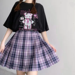 Machine Bear Menhera Tee -Clothing Discount Store machine bear menhera tee t shirts anime creepy cute goth ring 883