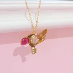 Magical Girl Wand Necklaces -Clothing Discount Store magical girl wand necklaces winged accessories accessory anime card captor jewelery necklace ddlg playground 313