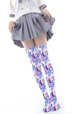 Comic Strip Manga Stockings -Clothing Discount Store manga comic anime face stockings socks thigh highs 625