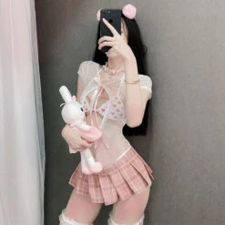Mesh Student Cosplay Set 17 Mesh Student Cosplay Set -Clothing Discount Store mesh student cosplay set cosplay costume costumes mesh roleplay student kawaii babe 686