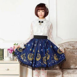 Midnight Astrology Skirt -Clothing Discount Store midnight astrology skirt dieselpunk egl gothic lolita lolita dress coveralls kawaii babe 381