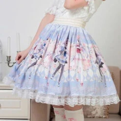 Milky Anime Print Skirt -Clothing Discount Store milky anime print skirt girl cosplay egl community fairy kei skirts kawaii babe 501