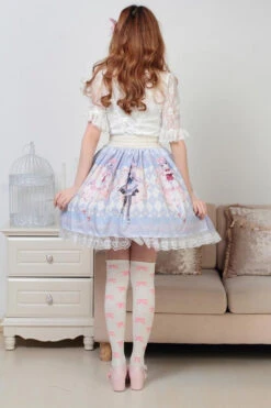 Milky Anime Print Skirt -Clothing Discount Store milky anime print skirt girl cosplay egl community fairy kei skirts kawaii babe 608