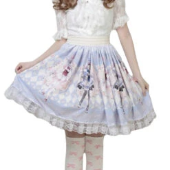 Milky Anime Print Skirt -Clothing Discount Store milky anime print skirt girl cosplay egl community fairy kei skirts kawaii babe 881