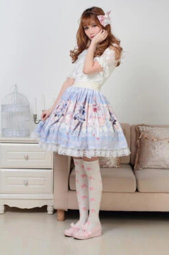 Milky Anime Print Skirt -Clothing Discount Store milky anime print skirt s girl cosplay egl community fairy kei skirts kawaii babe 777