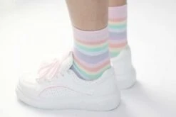 Milky Rainbow Socks -Clothing Discount Store milky rainbow socks ankle fairy kei fairykei pastel ddlg playground 469