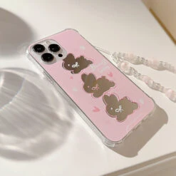 Mirrored Bunny IPhone Case & Chain -Clothing Discount Store mirrored bunny iphone case chain mobile phone cases bunny chain 202