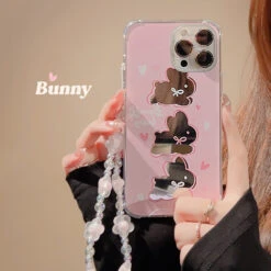 Mirrored Bunny IPhone Case & Chain