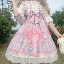 Neko Family Tree Dress -Clothing Discount Store neko family tree lolita dress bear bears cats girly jsk ddlg playground 345