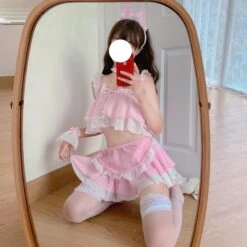 Neko Maid Lingerie Set -Clothing Discount Store neko maid lingerie set black cat crop tops kitten kittens kawaii babe 516