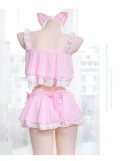 Neko Maid Lingerie Set -Clothing Discount Store neko maid lingerie set black cat crop tops kitten kittens kawaii babe 876