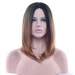 Ombre Medium Length Wigs -Clothing Discount Store ombre medium length wigs brown bob cat cosplay costume cosplay wig wig kawaii babe 579