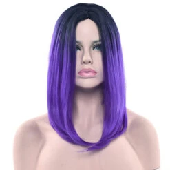 Ombre Medium Length Wigs -Clothing Discount Store ombre medium length wigs dark purple bob cat cosplay costume cosplay wig wig kawaii babe 106