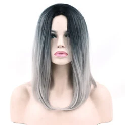 Ombre Medium Length Wigs -Clothing Discount Store ombre medium length wigs light grey bob cat cosplay costume cosplay wig wig kawaii babe 313