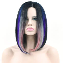 Ombre Medium Length Wigs -Clothing Discount Store ombre medium length wigs multi purple bob cat cosplay costume cosplay wig wig kawaii babe 969