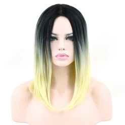 Ombre Medium Length Wigs -Clothing Discount Store ombre medium length wigs yellow bob cat cosplay costume cosplay wig wig kawaii babe 757