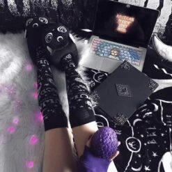 Oujia Stockings -Clothing Discount Store oujia stockings dark goth socks gothic occult ddlg playground 726