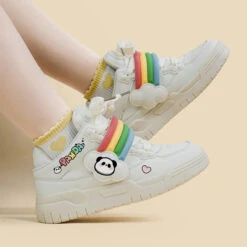 Panda Pride Sneakers -Clothing Discount Store panda pride sneakers 6 footwear gay lace up panda panda bear shoes kawaii babe 373
