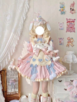 Pastel Easter Bunny Dress -Clothing Discount Store pastel easter bunny lolita dress apron bunnies rabbit dresses kawaii babe 280
