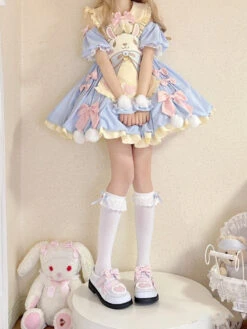 Pastel Easter Bunny Dress -Clothing Discount Store pastel easter bunny lolita dress apron bunnies rabbit dresses kawaii babe 746