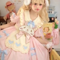 Pastel Easter Bunny Dress -Clothing Discount Store pastel easter bunny lolita dress apron bunnies rabbit dresses kawaii babe 933