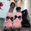 Pastel Goth Fur Leg Warmers