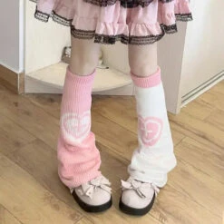 Pastel Goth Heart Cross Leg Warmers -Clothing Discount Store pastel goth heart cross leg warmers kawaii warmers leggings goth 313