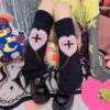 Pastel Goth Heart Cross Leg Warmers -Clothing Discount Store pastel goth heart cross leg warmers kawaii warmers leggings goth 636