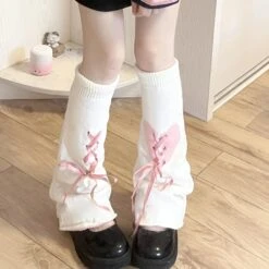 Pastel Goth Heart Cross Leg Warmers -Clothing Discount Store pastel goth heart cross leg warmers kawaii warmers leggings goth 809