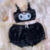 Devil Cutie Lingerie Set -Clothing Discount Store pastel goth kawaii lingerie set fuzzy bloomer shorts 965