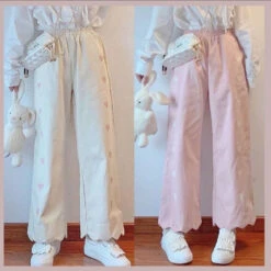 Pastel Heart Print Pants