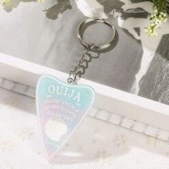 Pastel Ouija Keychain -Clothing Discount Store pastel ouija keychain pink blue fairy kei jewellery jewelry kawaii key chain ddlg playground 892