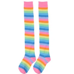 Pastel Rainbow Thigh Highs -Clothing Discount Store pastel rainbow thigh highs socks pastel rainbow thigh fairy kei 222