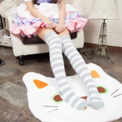 Pastel Striped Stockings 22 Pastel Striped Stockings -Clothing Discount Store pastel striped stockings gray knee high leggings sock sockies socks kawaii babe 527