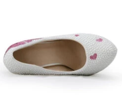 Pearlized Sweetheart Pumps -Clothing Discount Store pearlized sweetheart pumps bridal bride candy candy hearts decora shoes kawaii babe 816