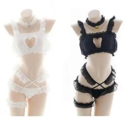 Peekaboo Heart Lingerie Set -Clothing Discount Store peekaboo heart lingerie set peekaboo heart lingerie set black 762