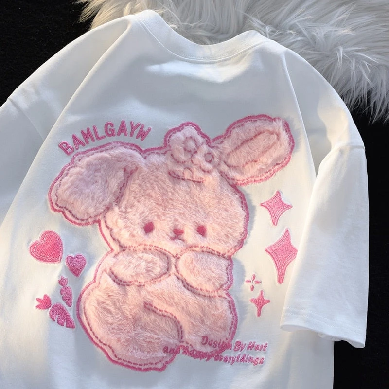 Pink Bunny Fluffy Tee 3 Pink Bunny Fluffy Tee