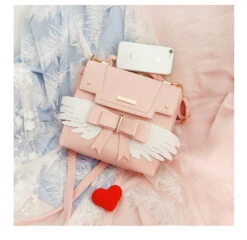 Pink Angel Wing Handbag 22 Pink Angel Wing Handbag -Clothing Discount Store pink card captor handbag bag bags handbags purse kawaii babe 823