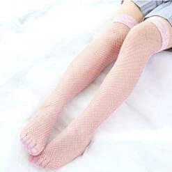 Fishnet Lace Stockings (5 Colors) -Clothing Discount Store pink fishnet stockings fish net fishnets hearts panty hose tights ddlg playground kawaii babe 333