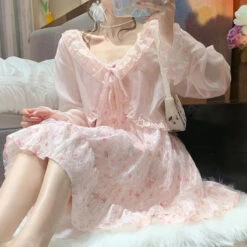 Pink Floral Whimsy Dress 11 Pink Floral Whimsy Dress -Clothing Discount Store pink floral whimsy dress dresses cardigan floral flower flowers 955