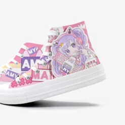 Candycore Amy High Top Sneakers -Clothing Discount Store pink kawaii fairy kei high top sneakers shoes 329