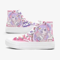 Candycore Amy High Top Sneakers -Clothing Discount Store pink kawaii fairy kei high top sneakers shoes 863