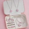 Pink Princesscore Jewelry Set And Box -Clothing Discount Store pink princess crystal jewelry set display box fairycore 443