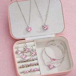 Pink Princesscore Jewelry Set And Box
