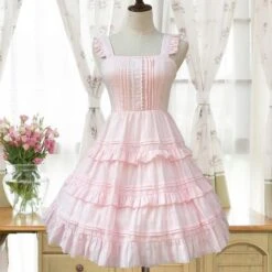 Pink Serenity Dress 20 Pink Serenity Dress -Clothing Discount Store pink serenity lolita dress l dresses kawaii fashion ddlg playground 217