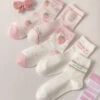 Pink Strawberry Cotton Socks -Clothing Discount Store pink strawberry cotton socks berries fruit fruity kawaii 674