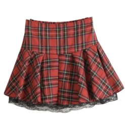 Plaid School Girl Skirt -Clothing Discount Store plaid school girl skirt checked cosplay costume layered pastel kei skirts kawaii babe 470